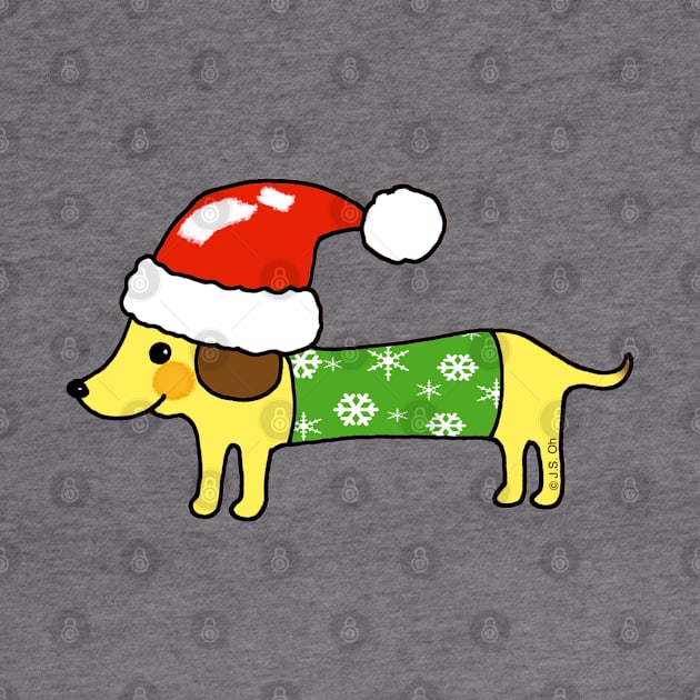 cute Christmas sausage dog by cartoonygifts